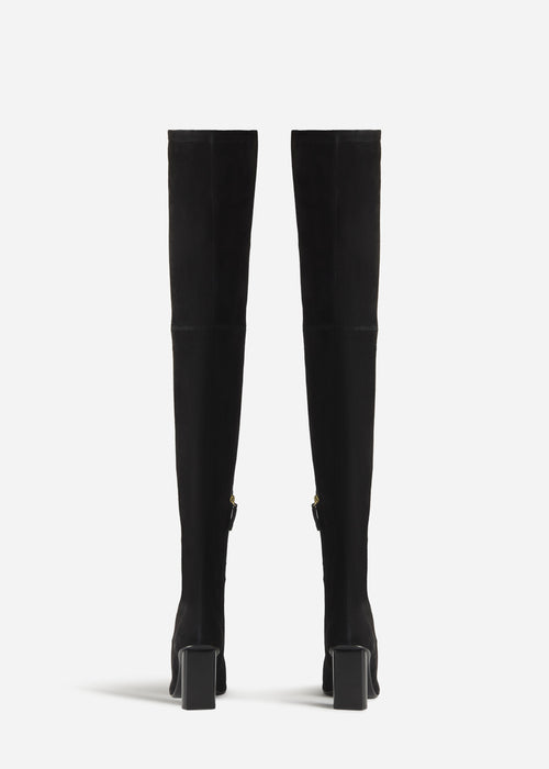Over-the-Knee Heeled Boot in Suede - Black, image 3 of 3