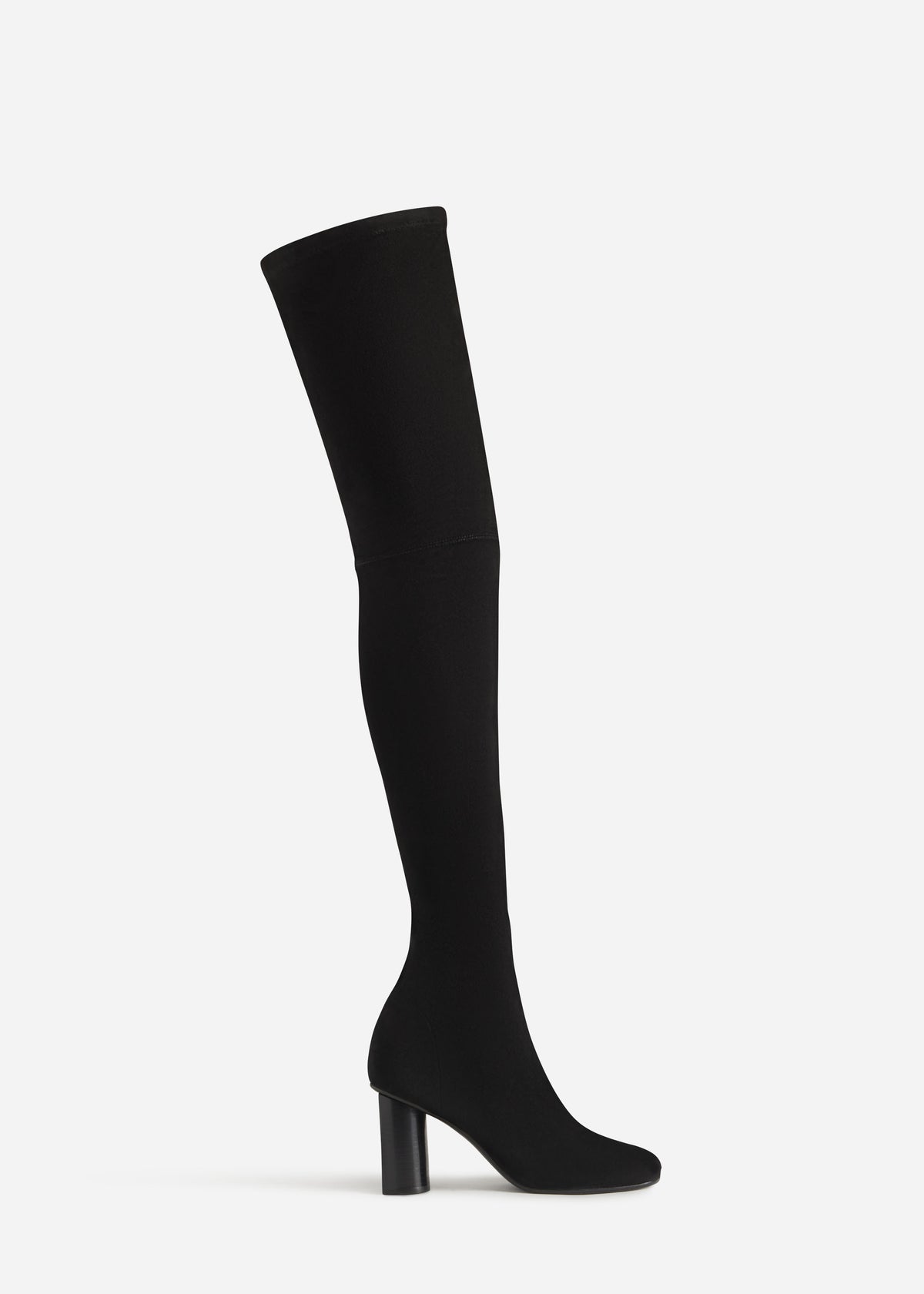 Over-the-Knee Heeled Boot in Suede - Black, image 2 of 3