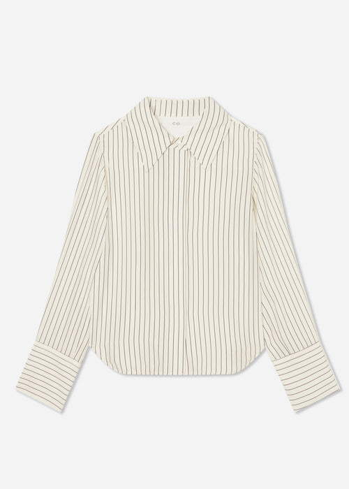 Fitted Classic Shirt in Silk - Stripe - CO