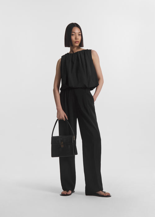 Bubble Top in Cotton Poplin - Black, image 2 of 5