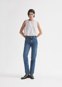 Bubble Top in Cotton Poplin - White