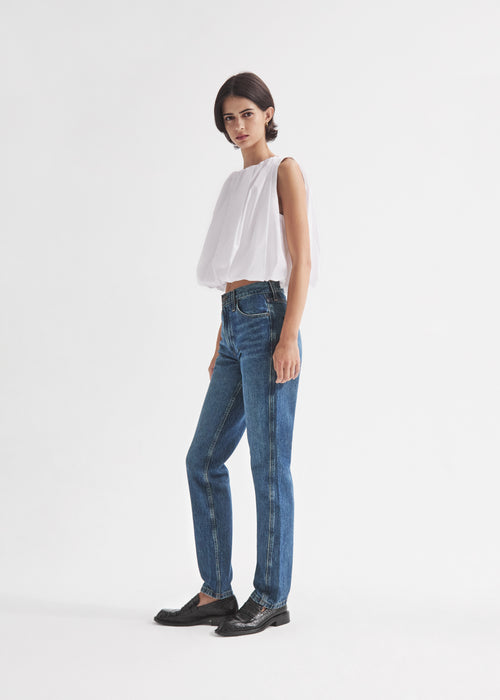 Bubble Top in Cotton Poplin - White, image 4 of 5