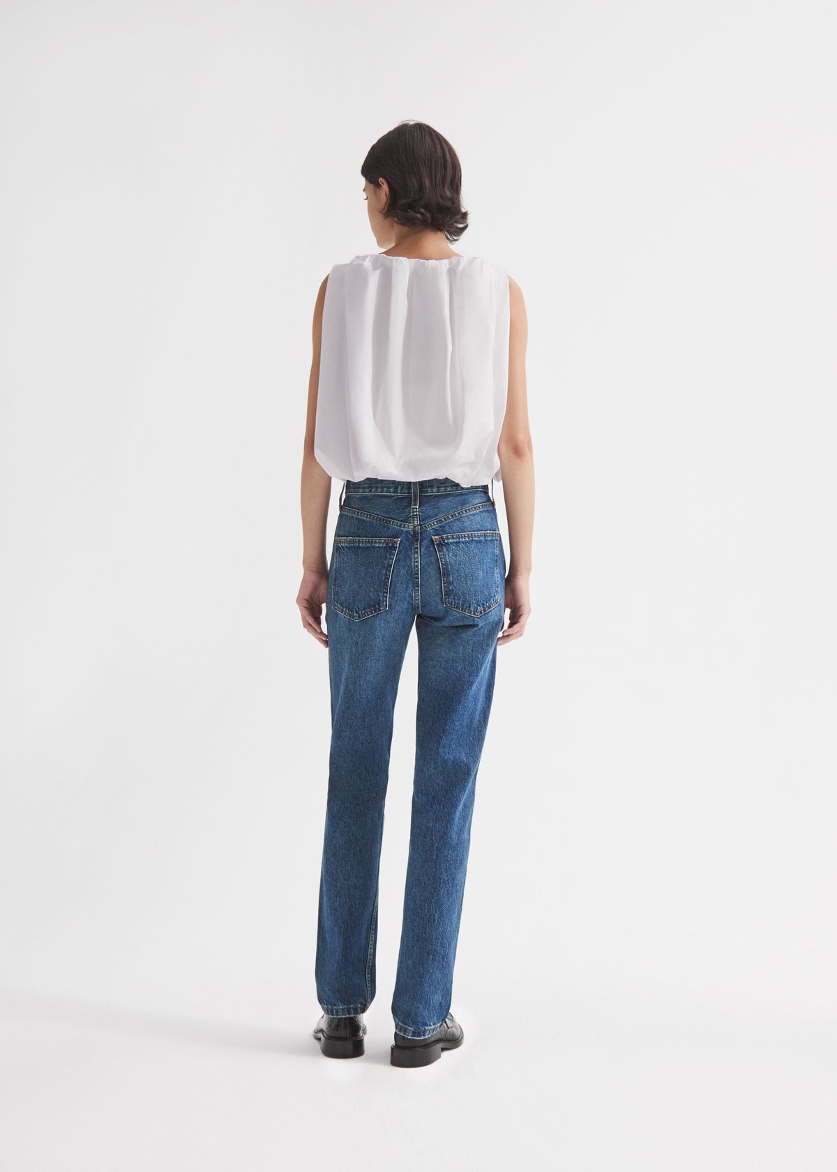 Bubble Top in Cotton Poplin - White, image 3 of 5