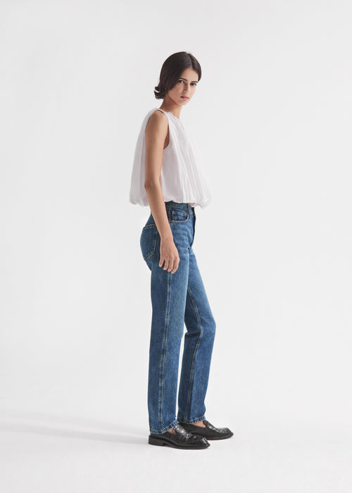 Bubble Top in Cotton Poplin - White, image 2 of 5
