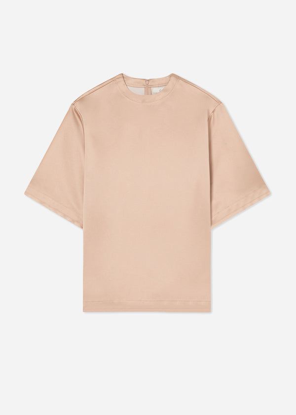 Oversized Shirt in Duchess Satin - Champagne - CO