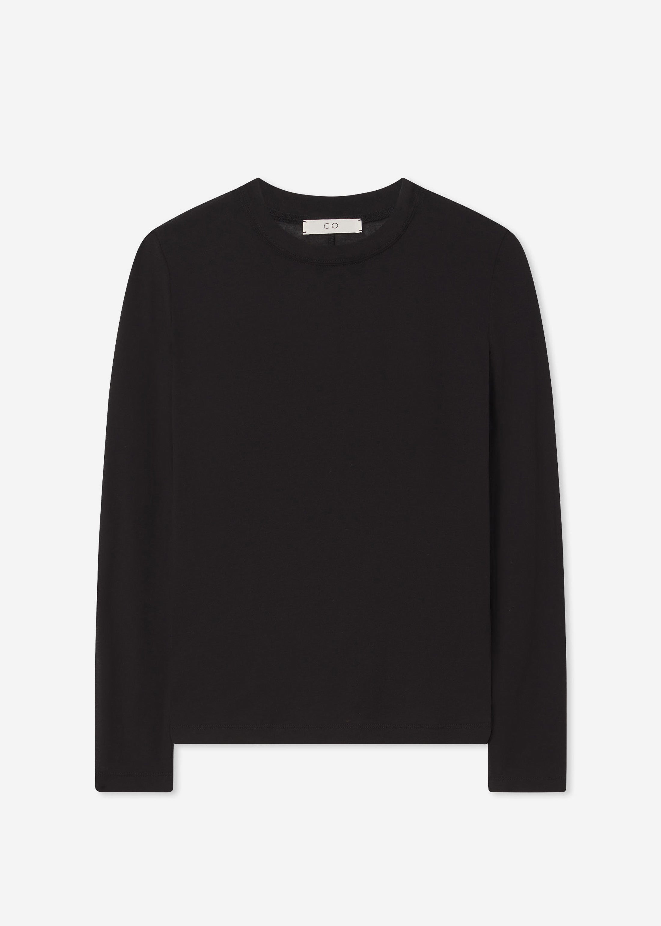 Crewneck Long Sleeve in Cotton Jersey - Black