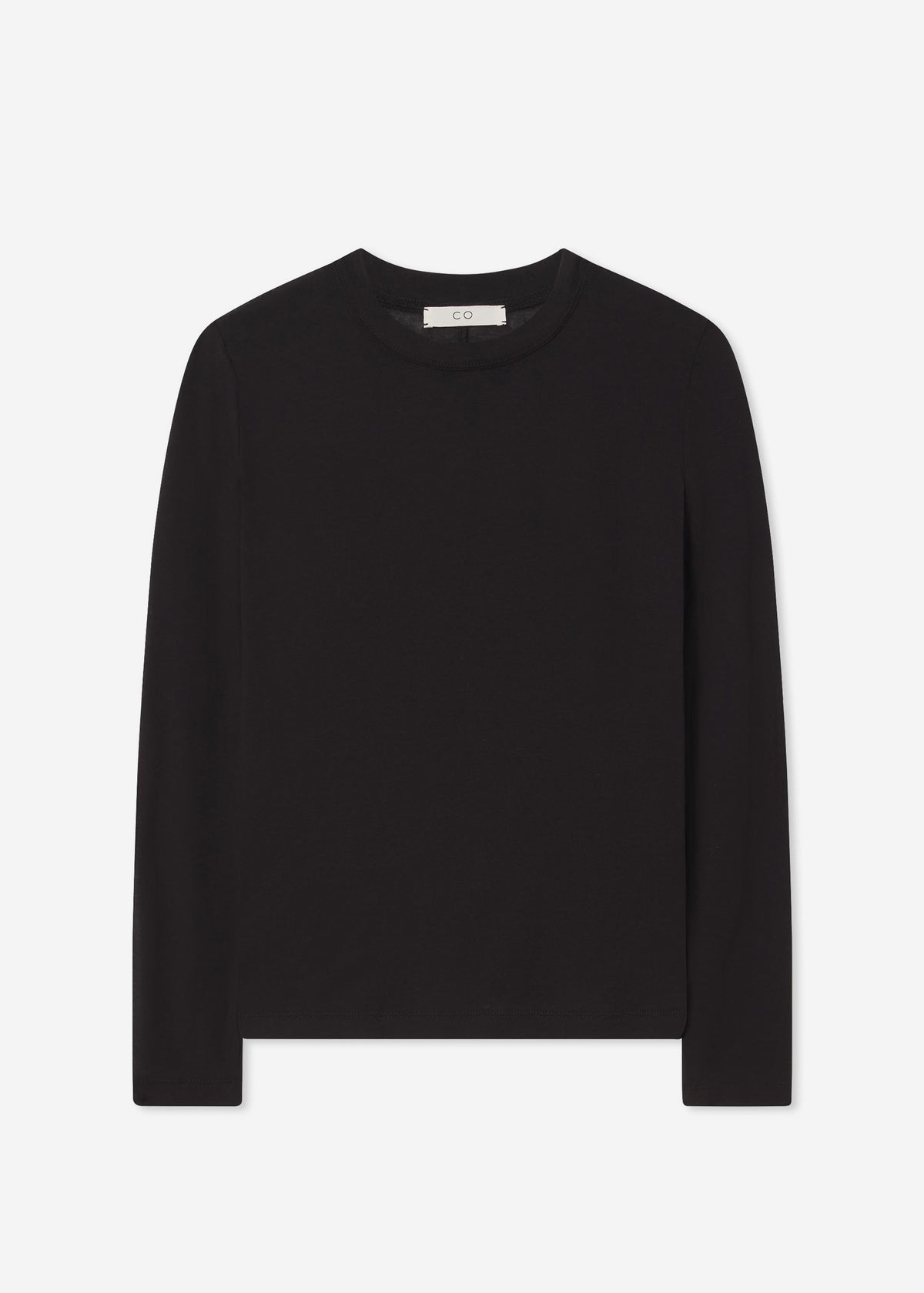 Crewneck Long Sleeve in Cotton Jersey - Black, image 4 of 4