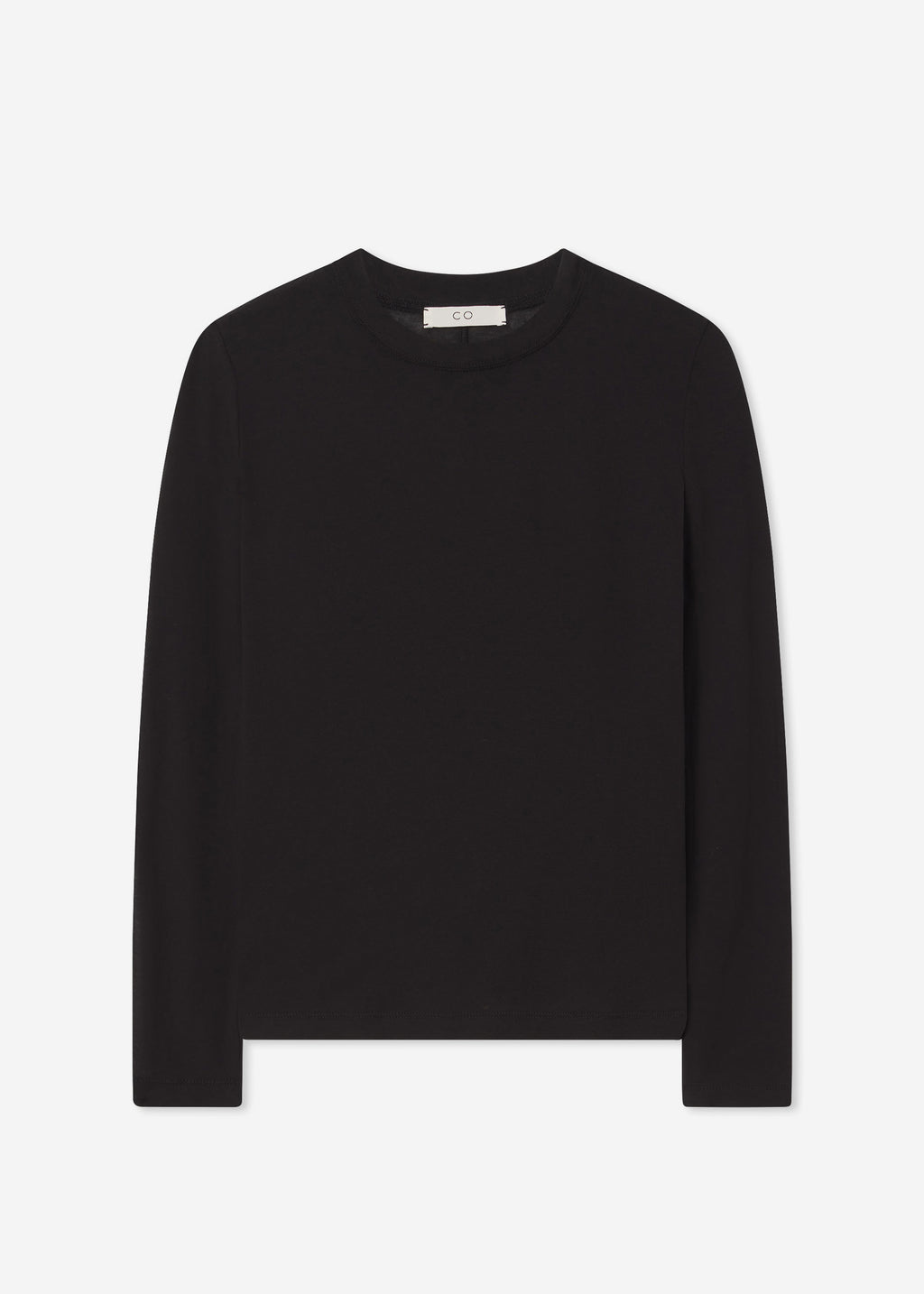 Crewneck Long Sleeve in Cotton Jersey - Black - CO