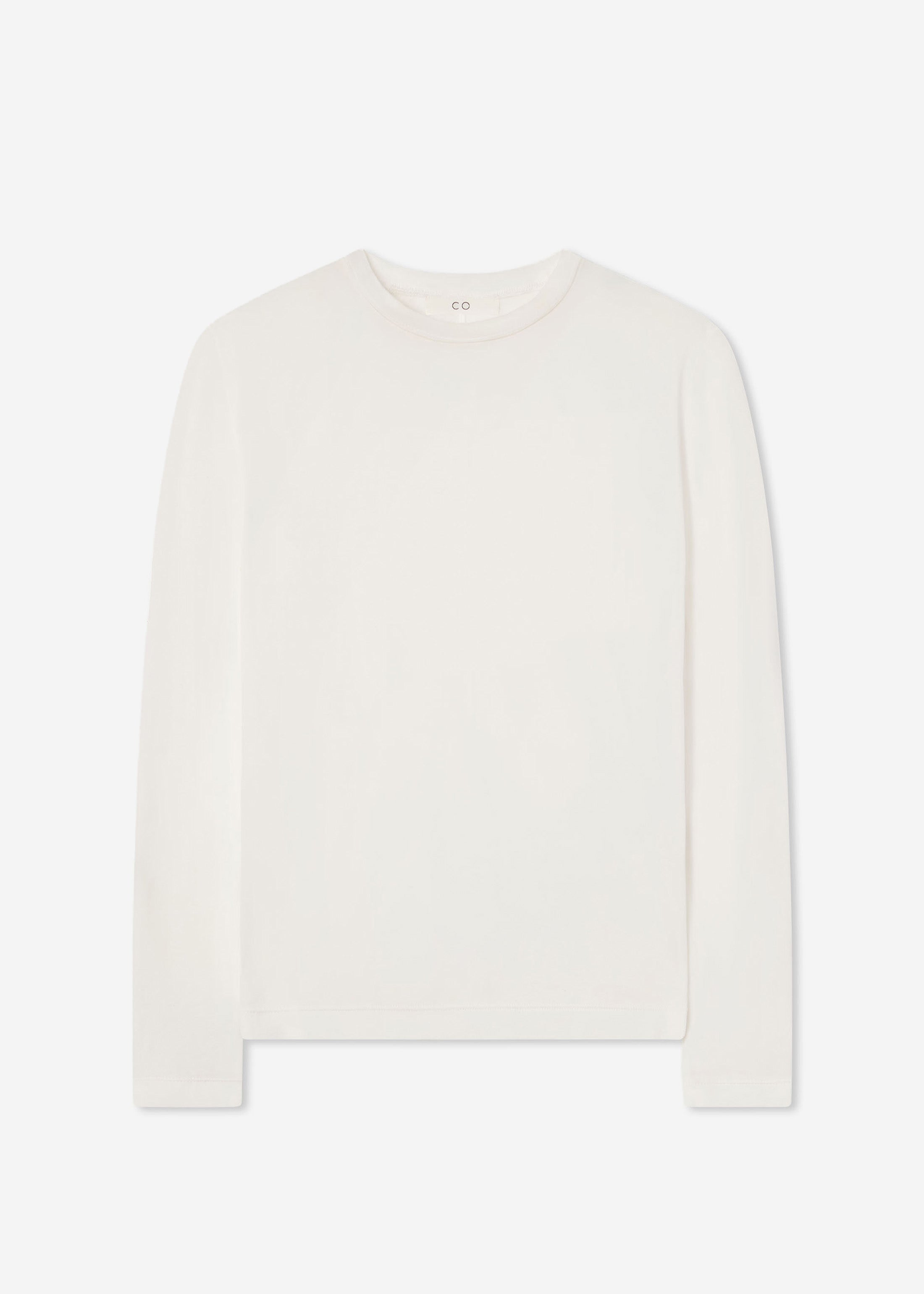 Crewneck Long Sleeve in Cotton Jersey - Ivory