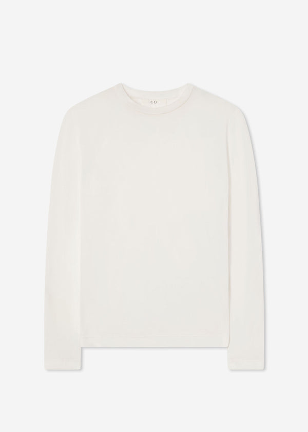 Crewneck Long Sleeve in Cotton Jersey - Ivory - CO