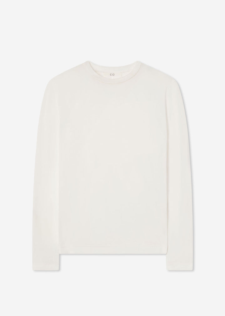 Crewneck Long Sleeve in Cotton Jersey - Ivory