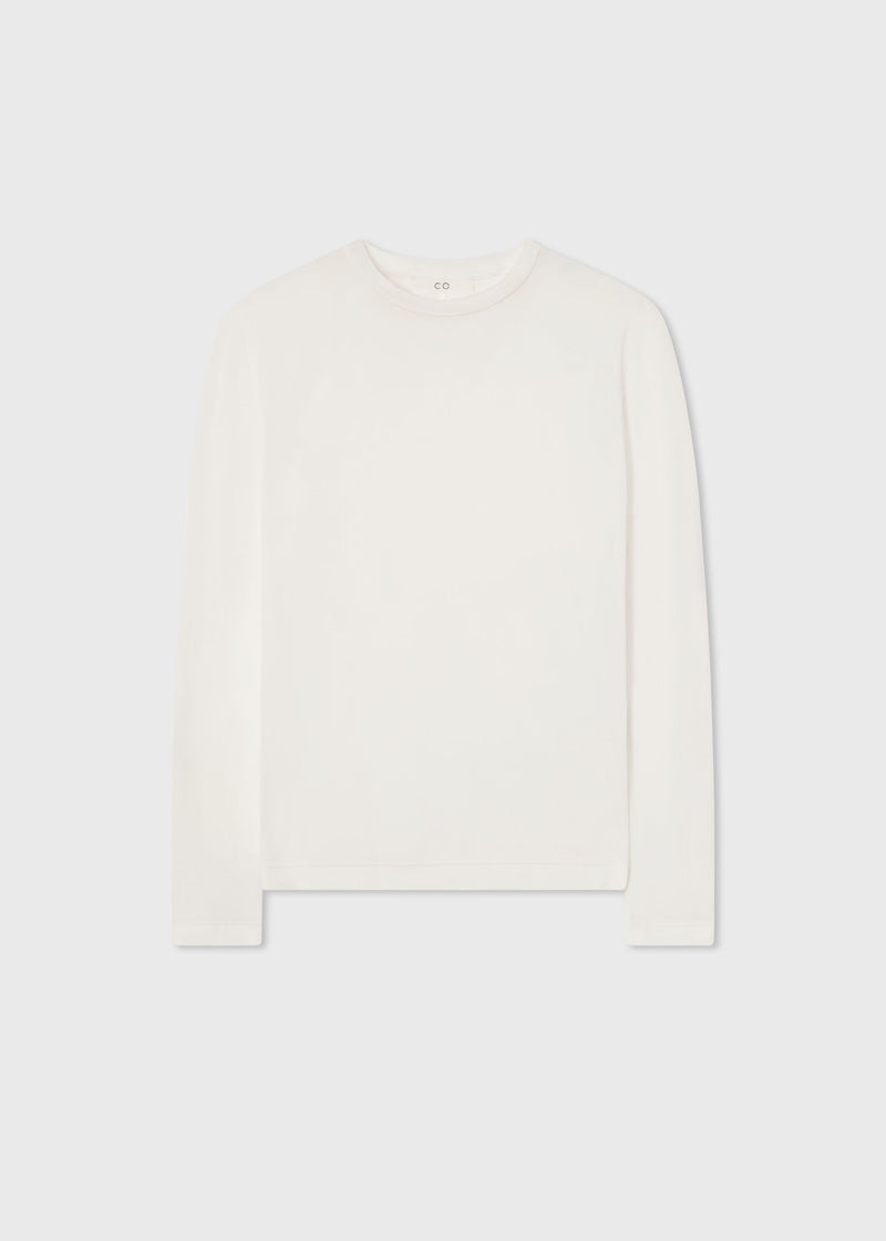 Crewneck Long Sleeve in Cotton Jersey - Ivory - CO