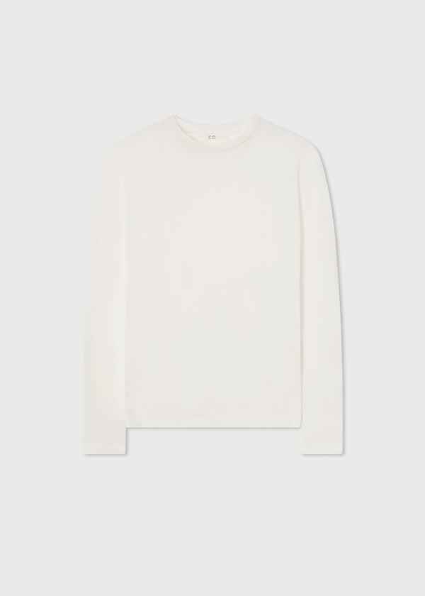 Crewneck Long Sleeve in Cotton Jersey - Ivory - CO