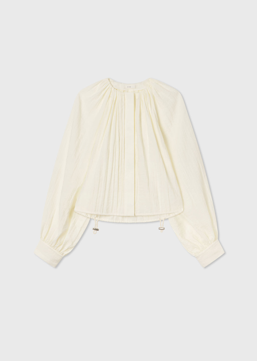 Gathered Shirt in Wrinkled Nylon - Milk - CO