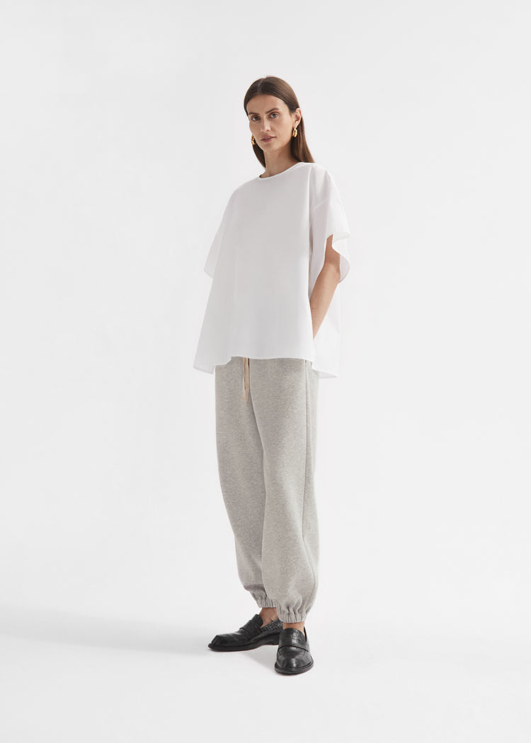 Stretch Jogger in Scuba Jersey - Heather Grey, image 1 of 6
