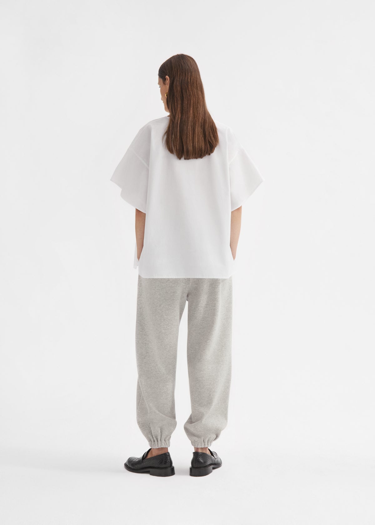 Stretch Jogger in Scuba Jersey - Heather Grey, image 3 of 6