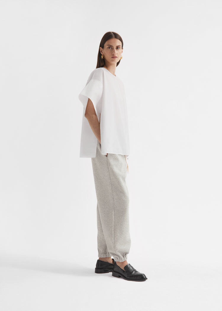 Stretch Jogger in Scuba Jersey - Heather Grey, image 2 of 6