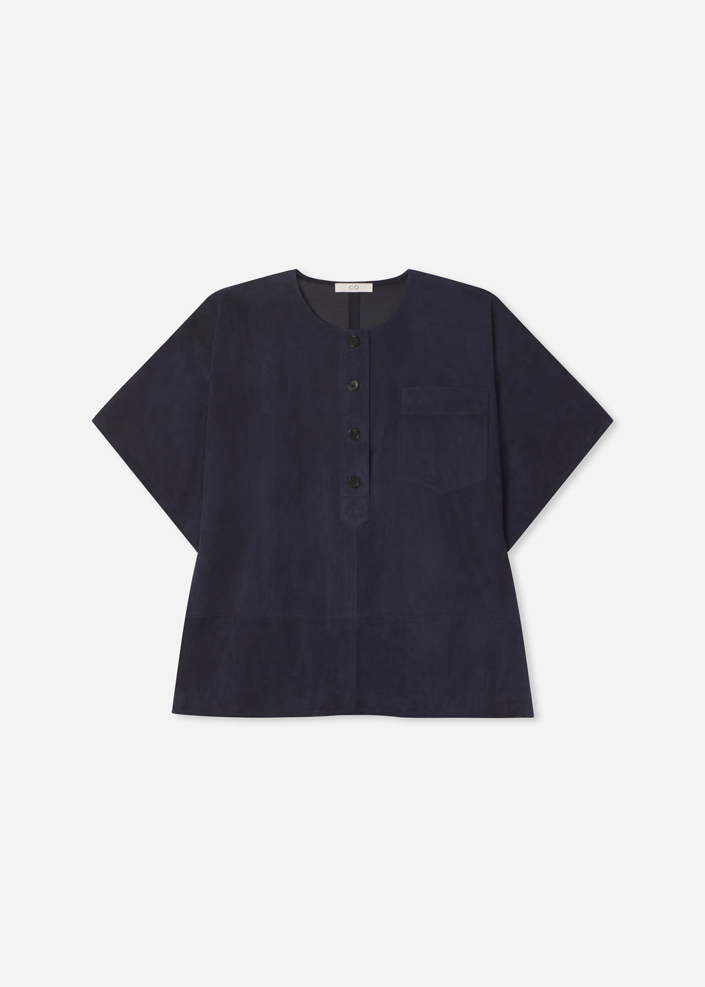 Boxy Shirt in Suede - Navy - CO