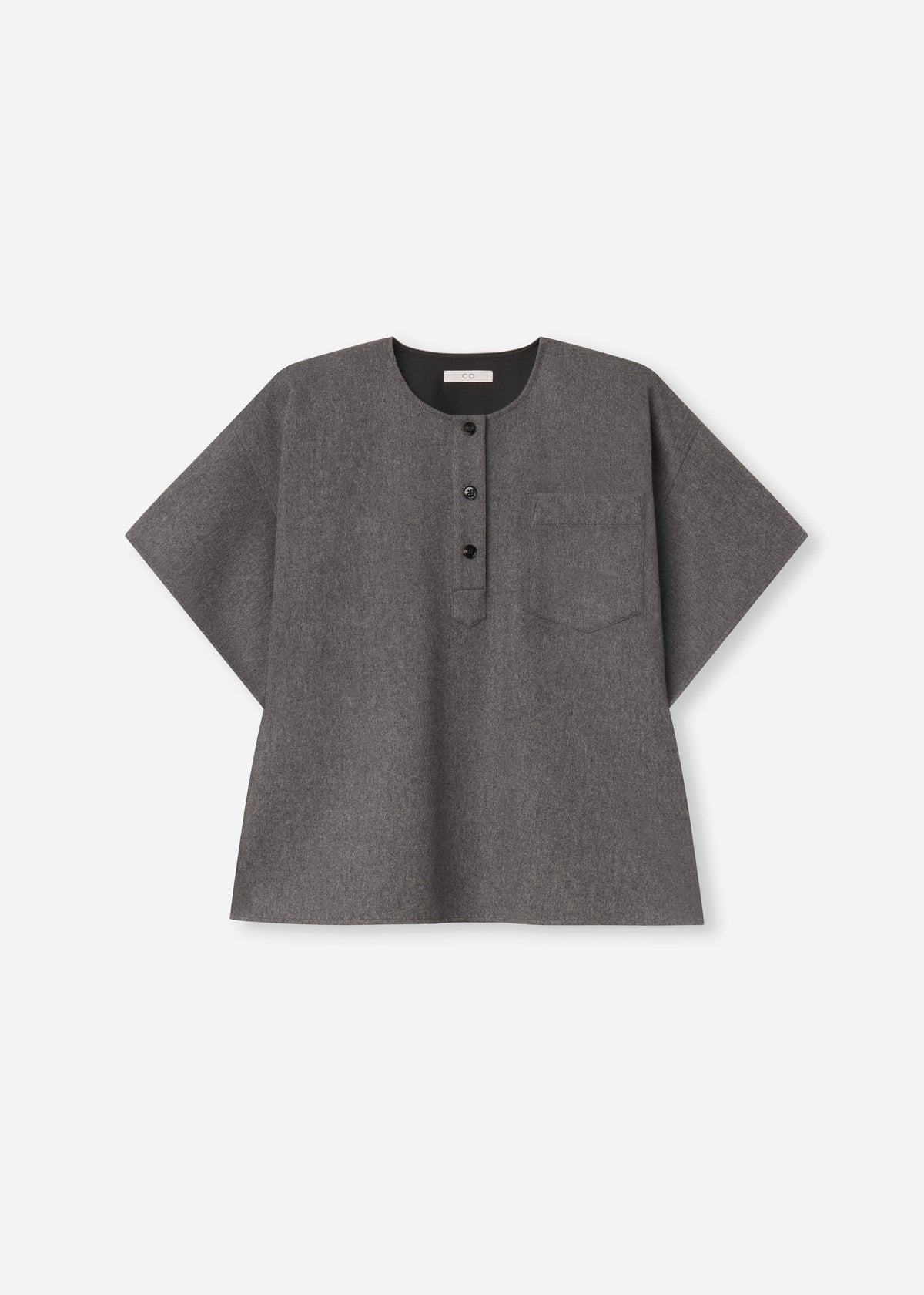 Boxy Shirt in Wool Cashmere - Grey Melange, image 7 of 7