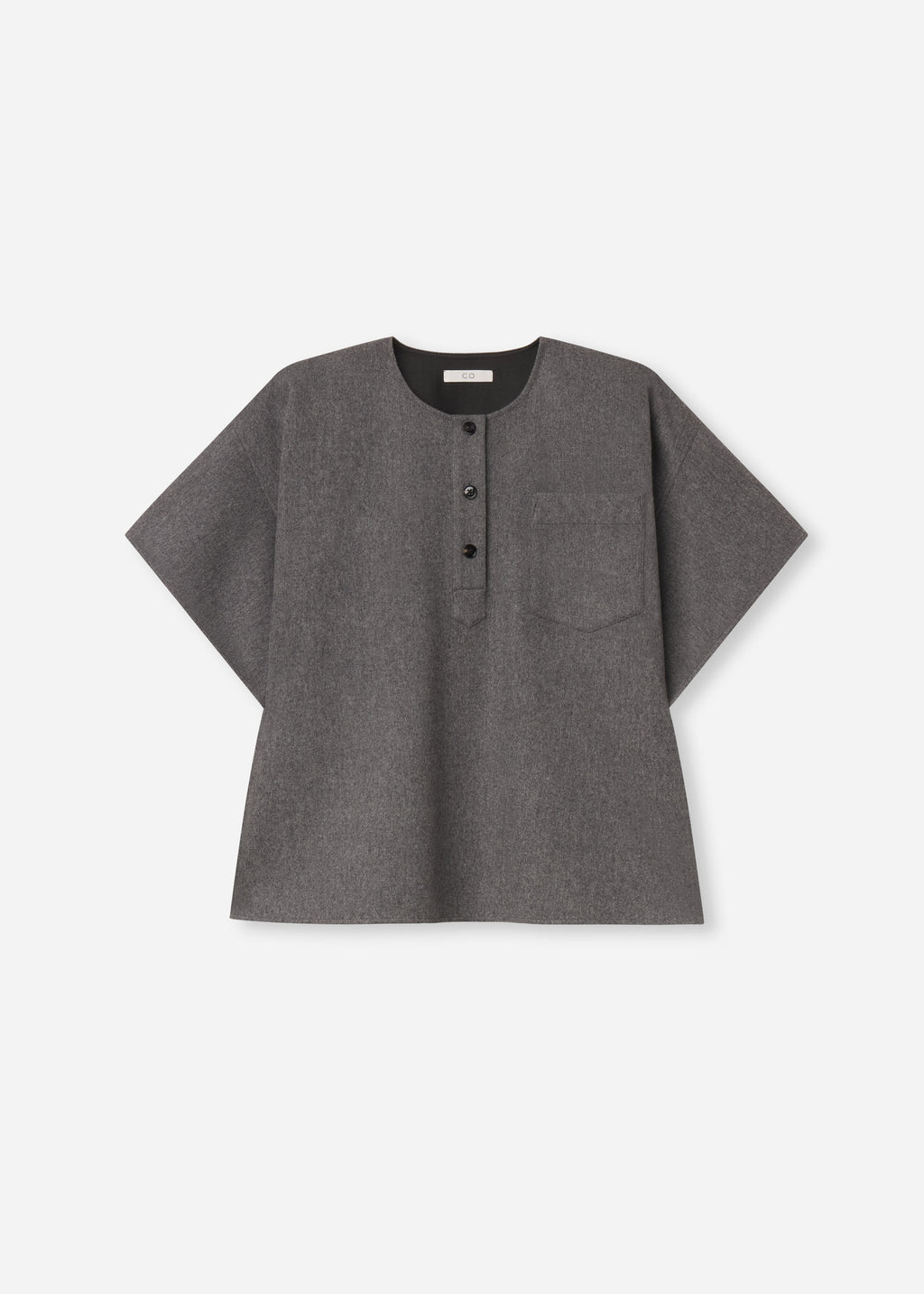 Boxy Shirt in Wool Cashmere - Grey Melange, image 7 of 7
