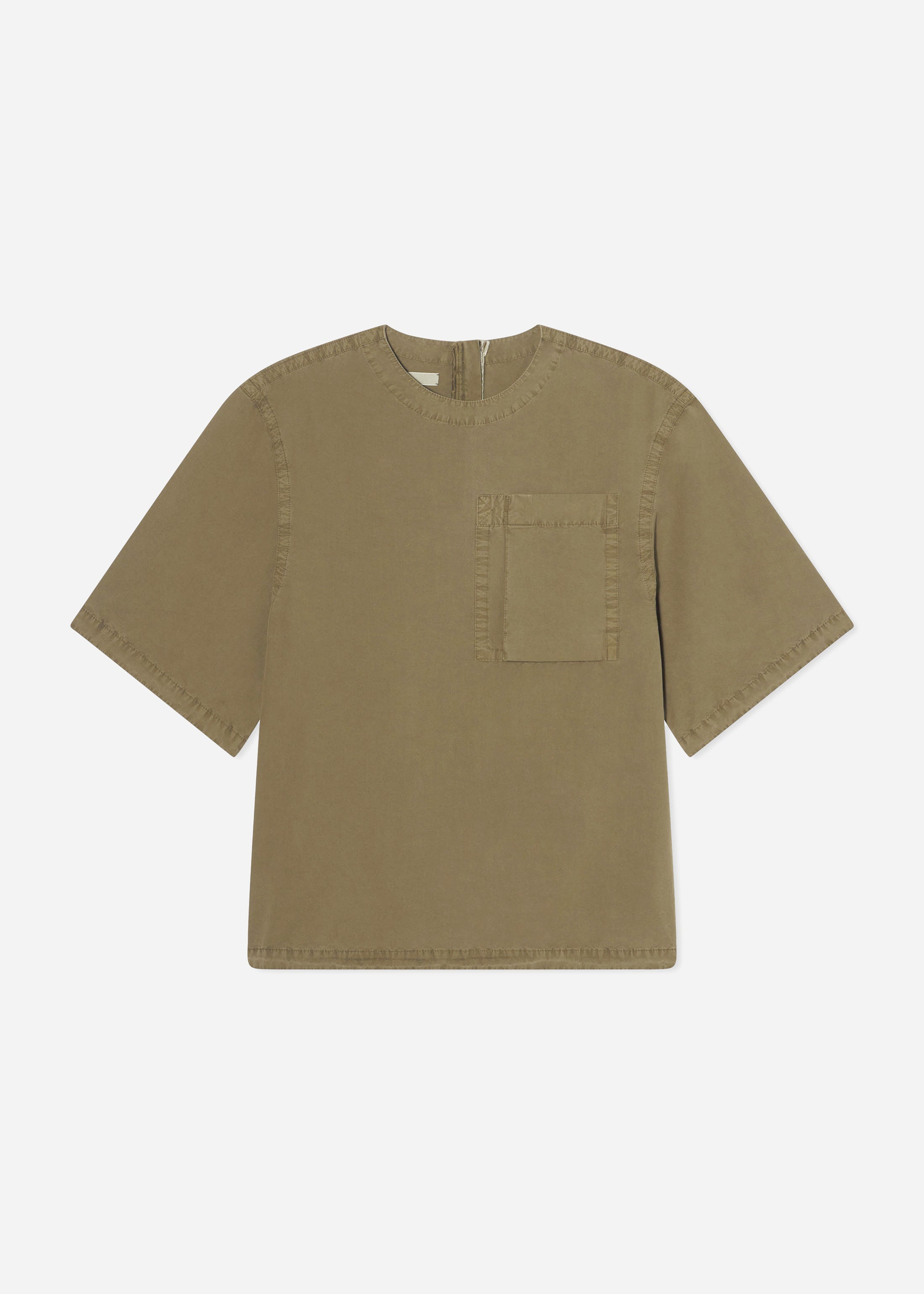 Oversized Shirt in Cotton - Olive