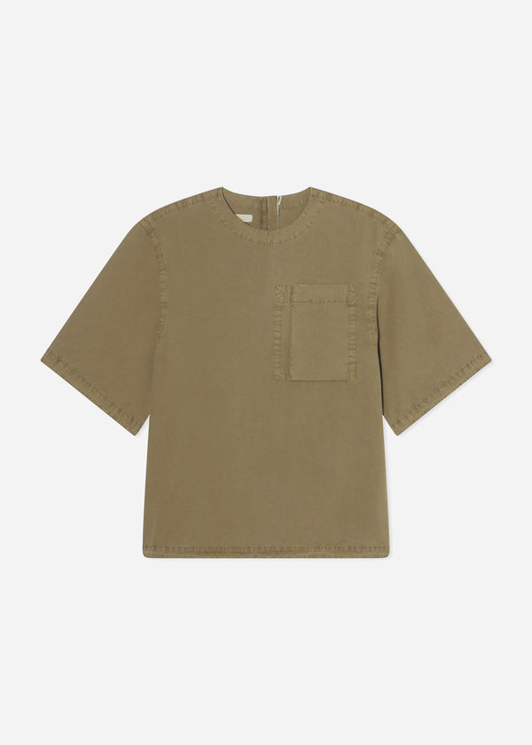 Oversized Shirt in Cotton - Olive - CO