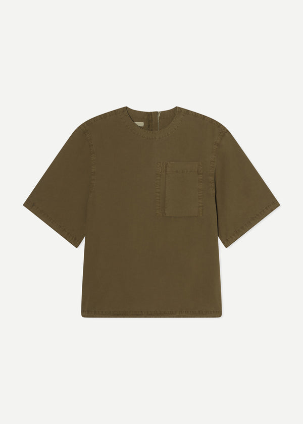 Oversized Shirt in Cotton - Olive - CO