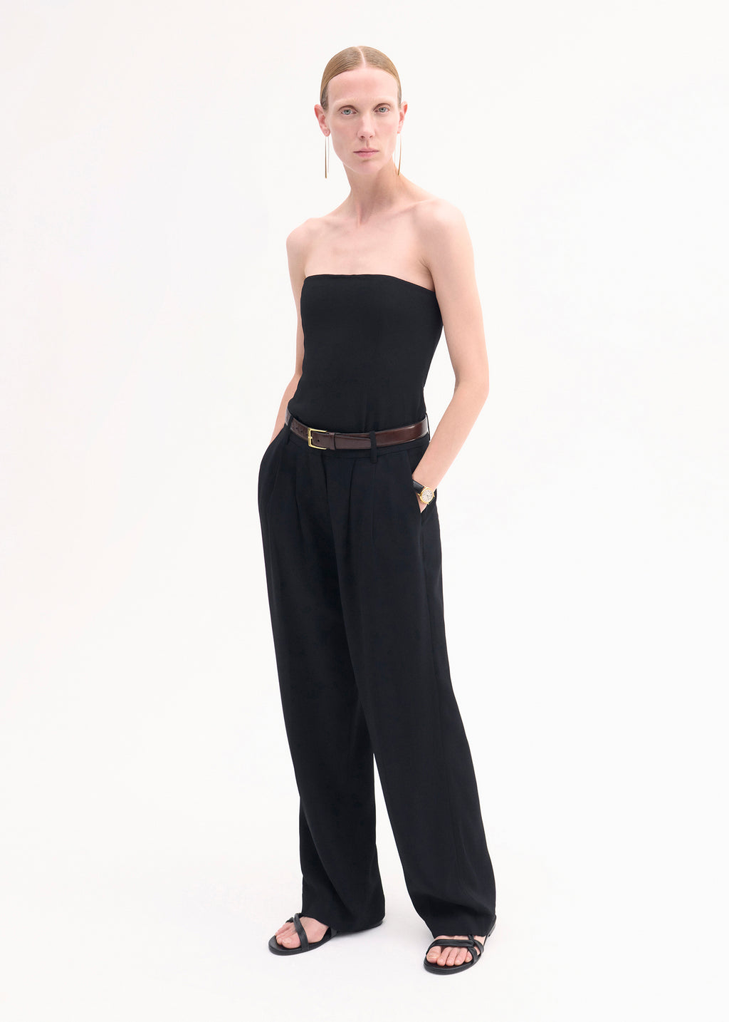 Bustier Top in Stretch Viscose - Black - CO