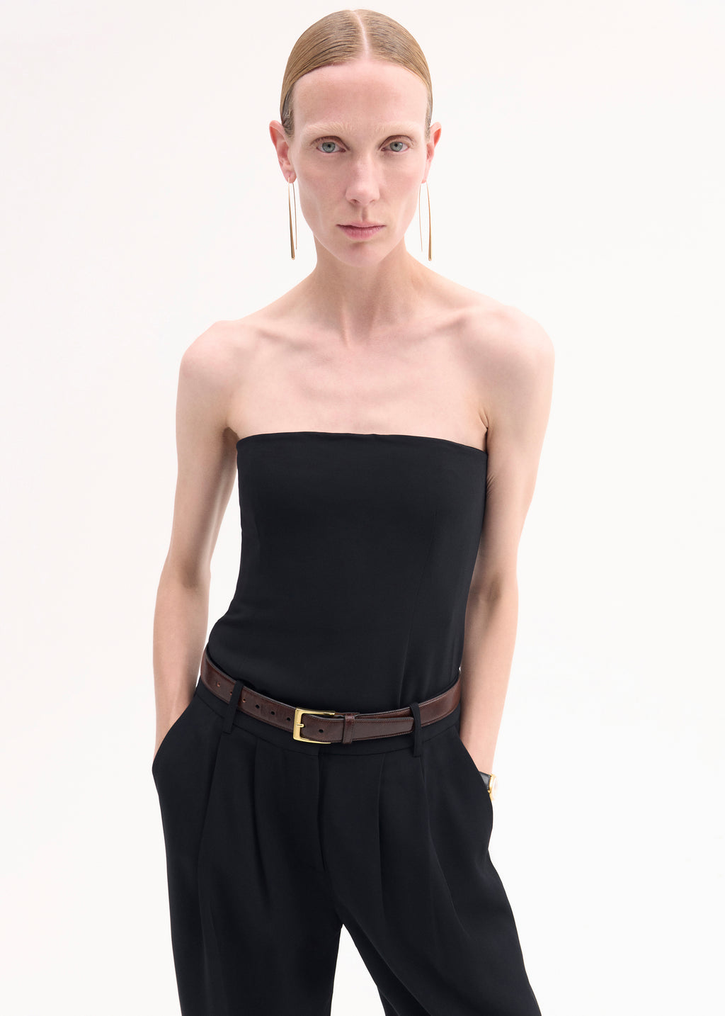 Bustier Top in Stretch Viscose - Black - CO