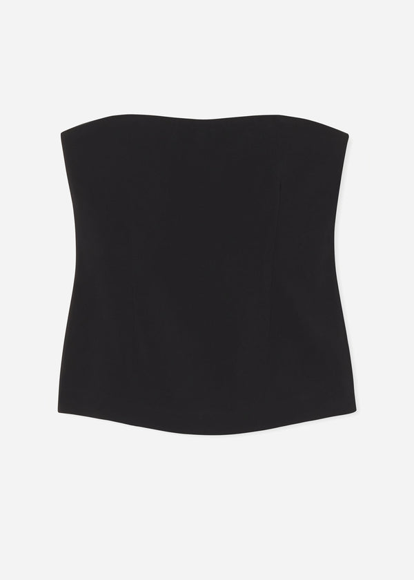Strapless Bustier Top in Crepe - Black - CO