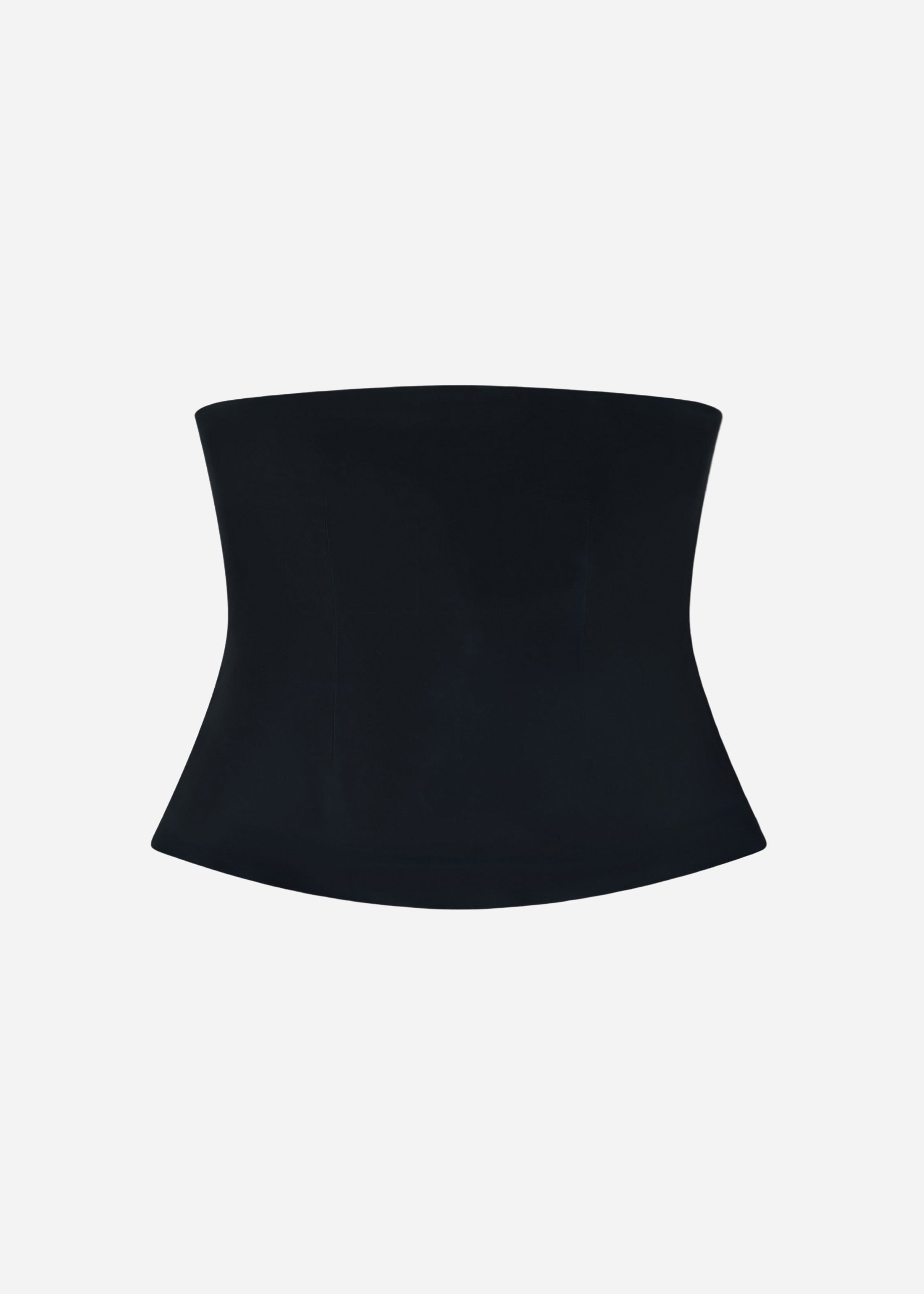 Strapless Bustier Top in Crepe - Black