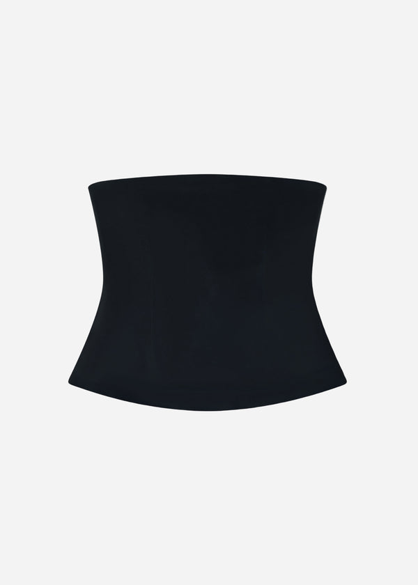 Strapless Bustier Top in Crepe - Black - CO