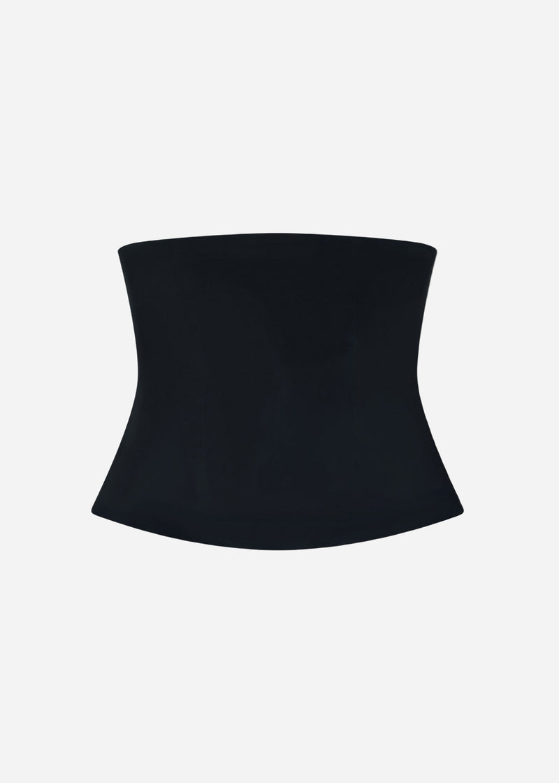 Strapless Bustier Top in Crepe - Black - CO
