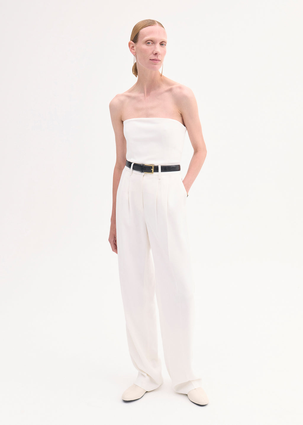Bustier Top  in Stretch Viscose - Ivory - CO