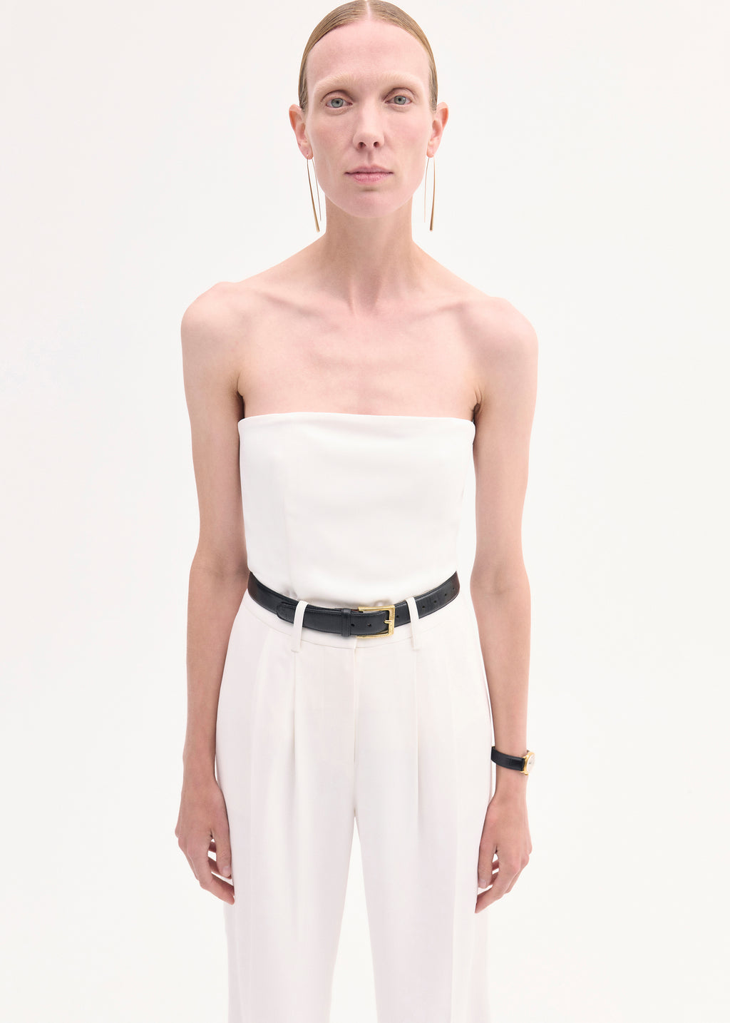 Bustier Top  in Stretch Viscose - Ivory - CO