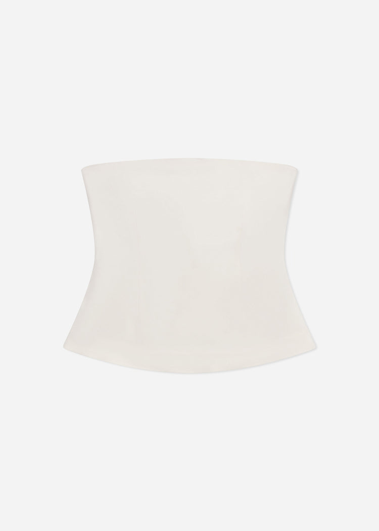 Strapless Bustier Top in Crepe - Ivory, image 4 of 4