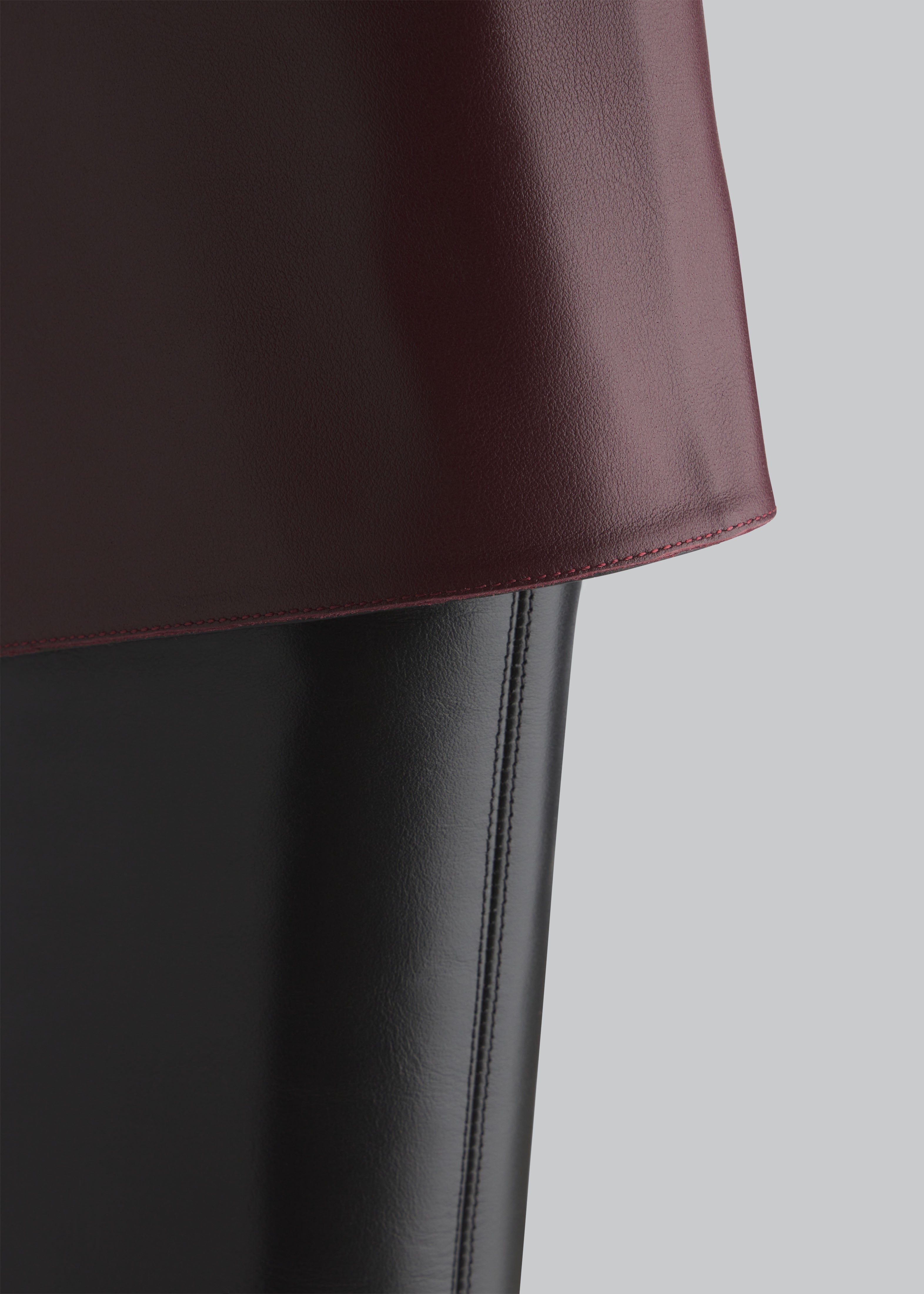 Bicolor High Heel Boot in Calfskin - Burgundy Black