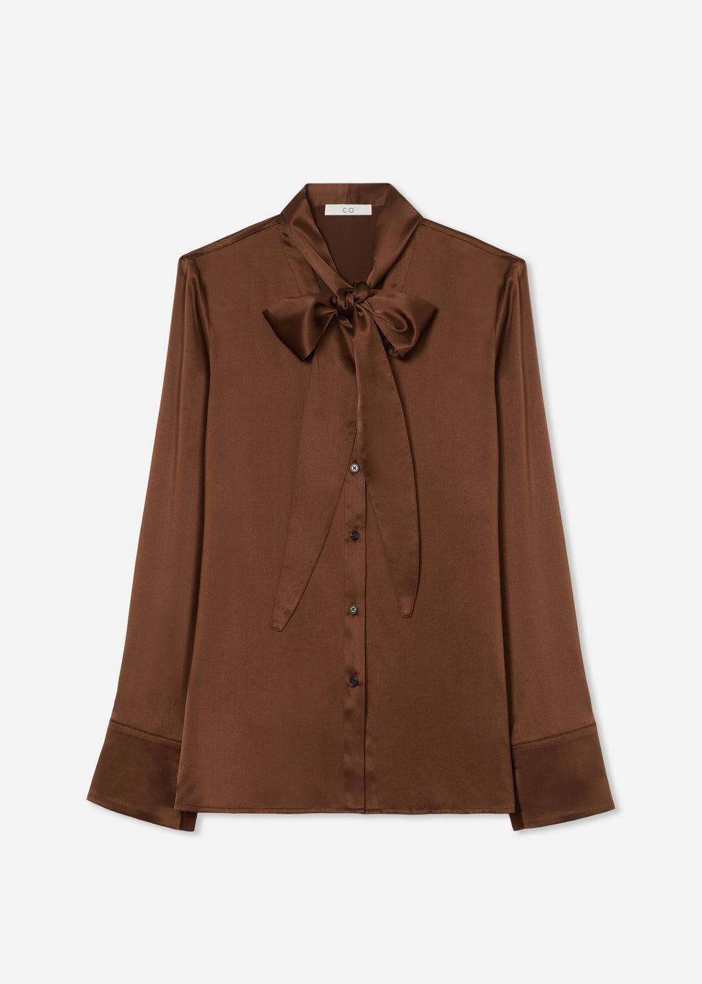 Scarf Blouse in Silk Charmeuse - Moose - CO