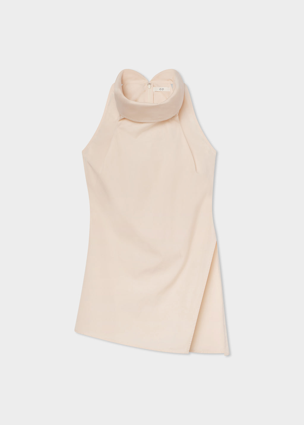 High Cowl Neck Top in Cotton Poplin - Pink - CO