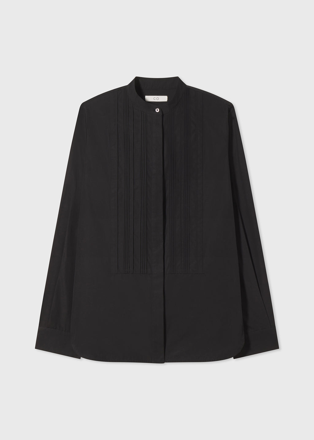 Bib Front Tuxedo Shirt in Cotton - Black - CO