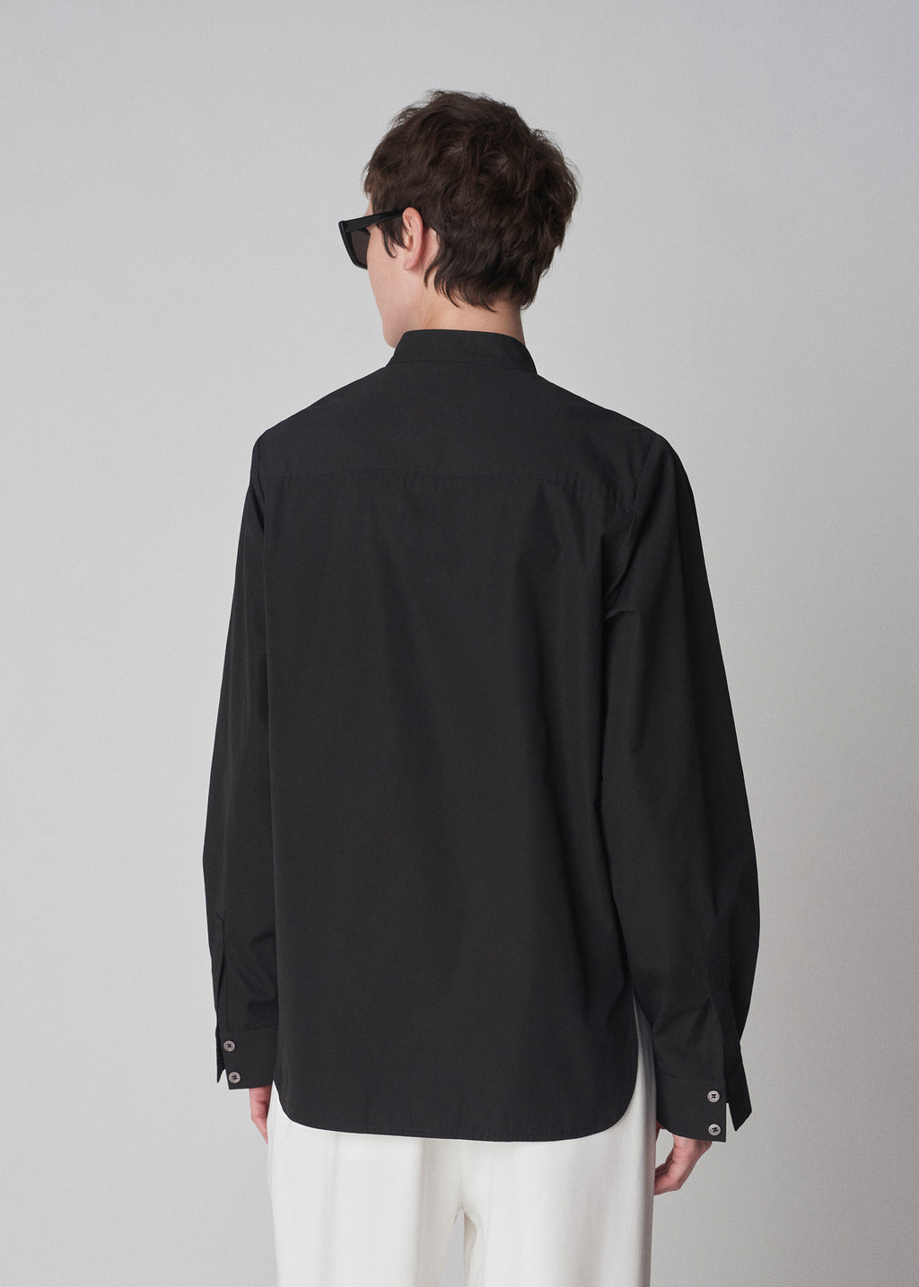 Bib Front Tuxedo Shirt in Cotton - Black - CO