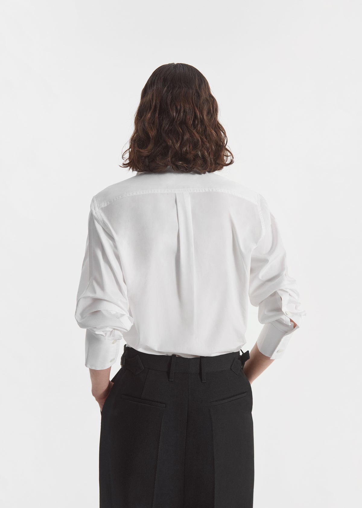 Fitted Shirt in Cotton Poplin - White, image 3 of 5