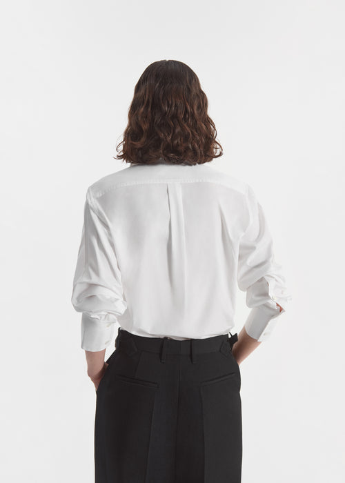 Fitted Shirt in Cotton Poplin - White - CO