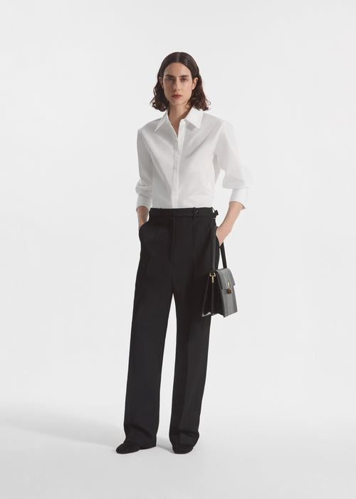 Fitted Shirt in Cotton Poplin - White - CO