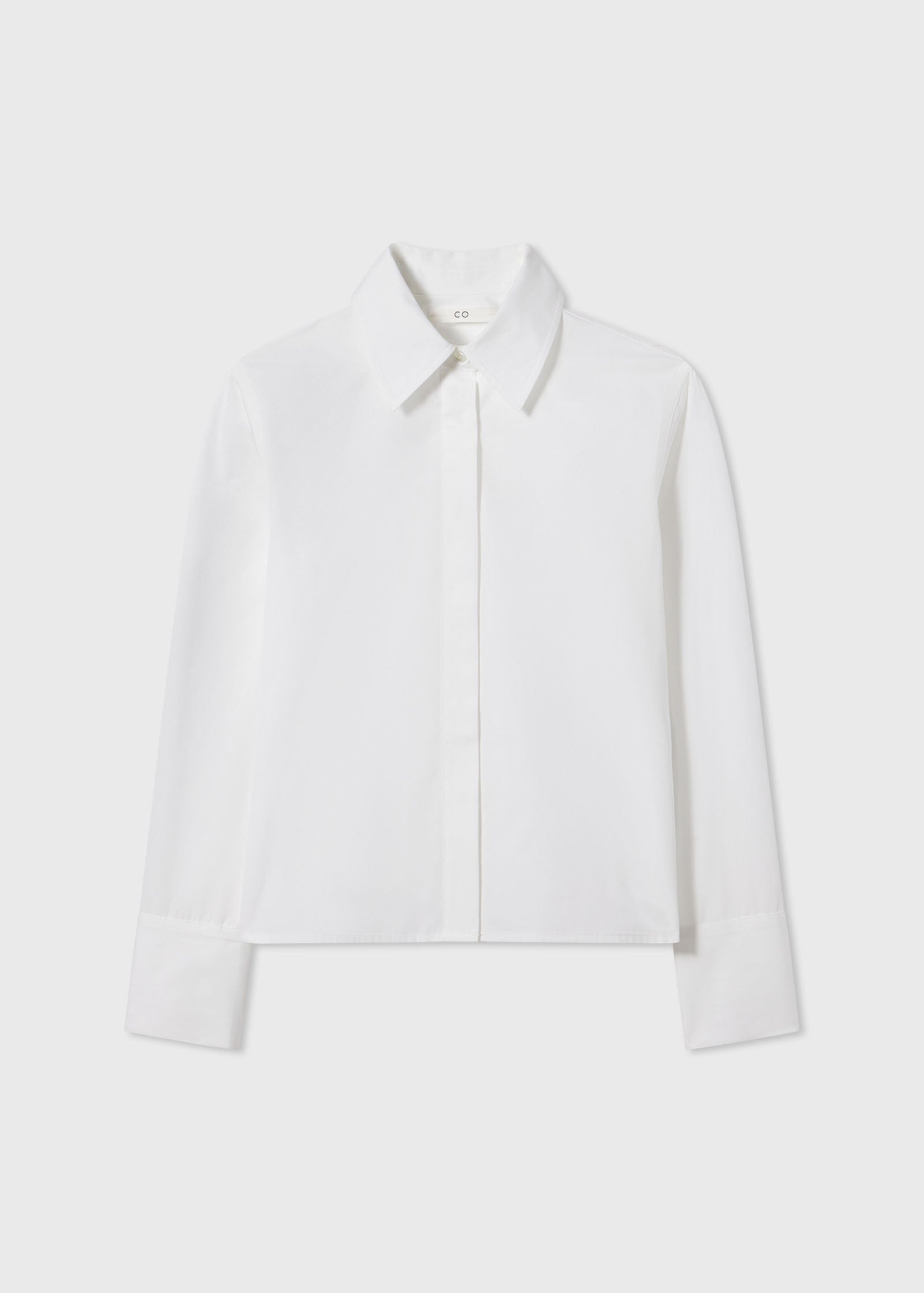 Fitted Shirt in Cotton Poplin - White - CO Collections