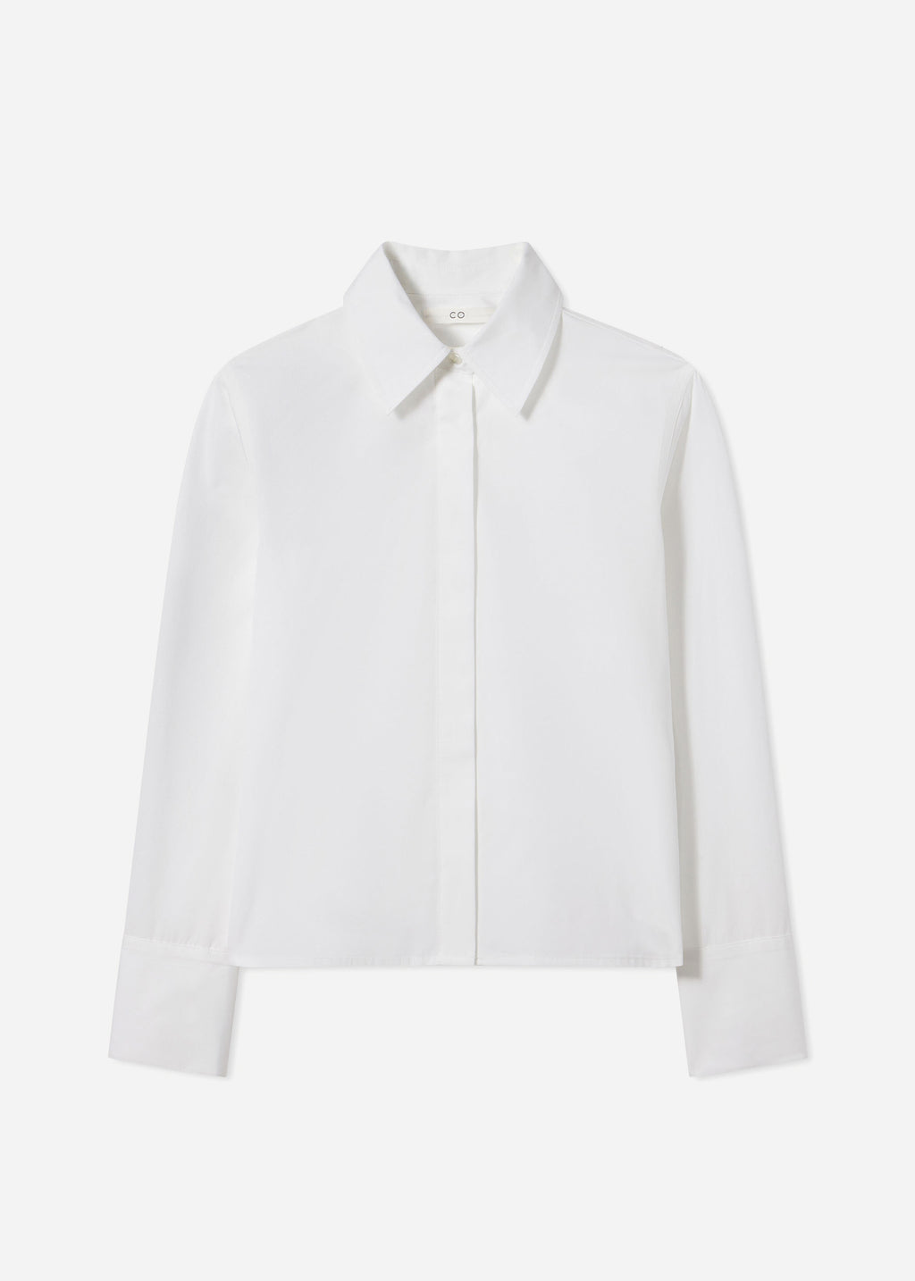 Fitted Shirt in Cotton Poplin - White - CO