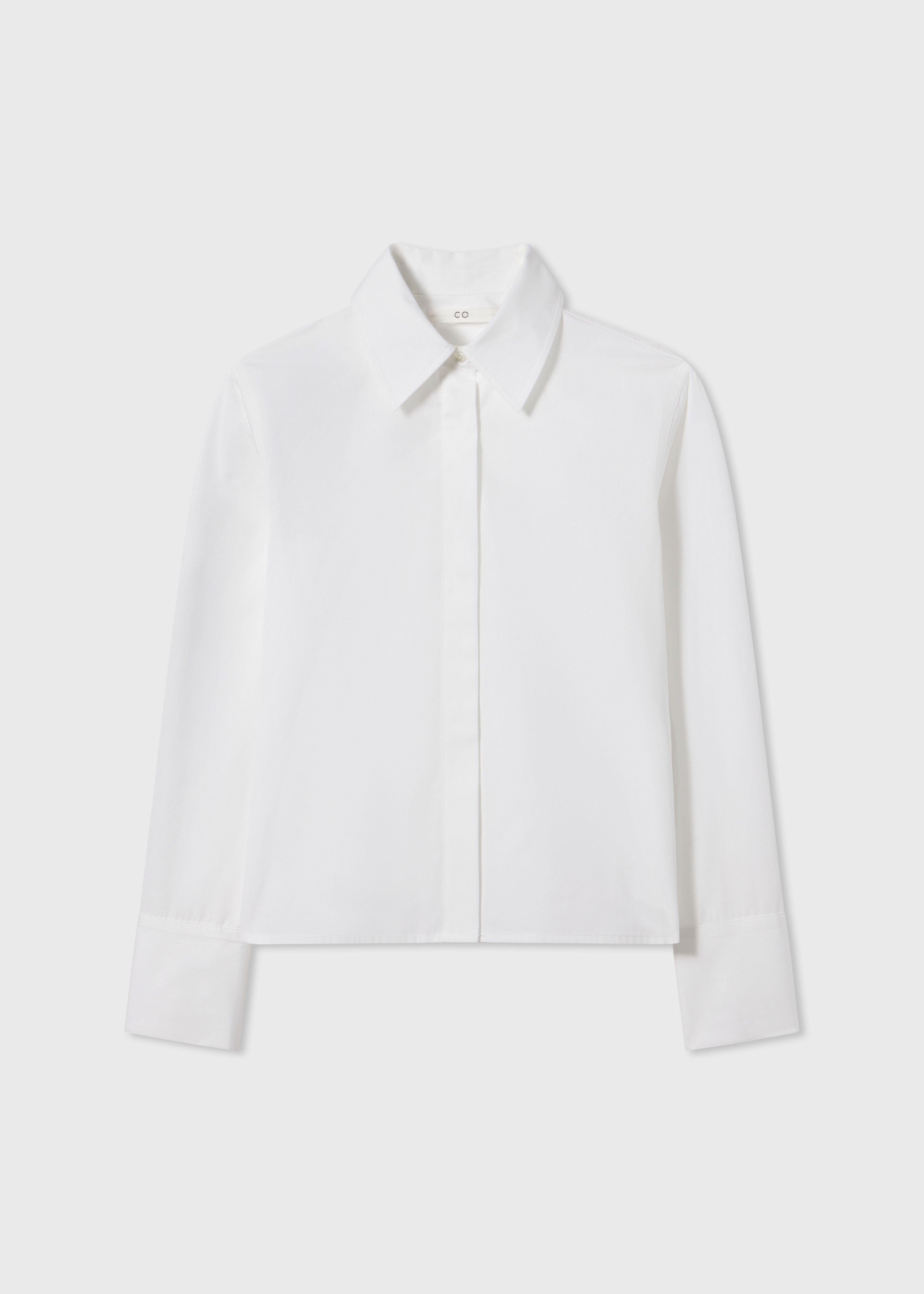 Fitted Shirt in Cotton Poplin - White