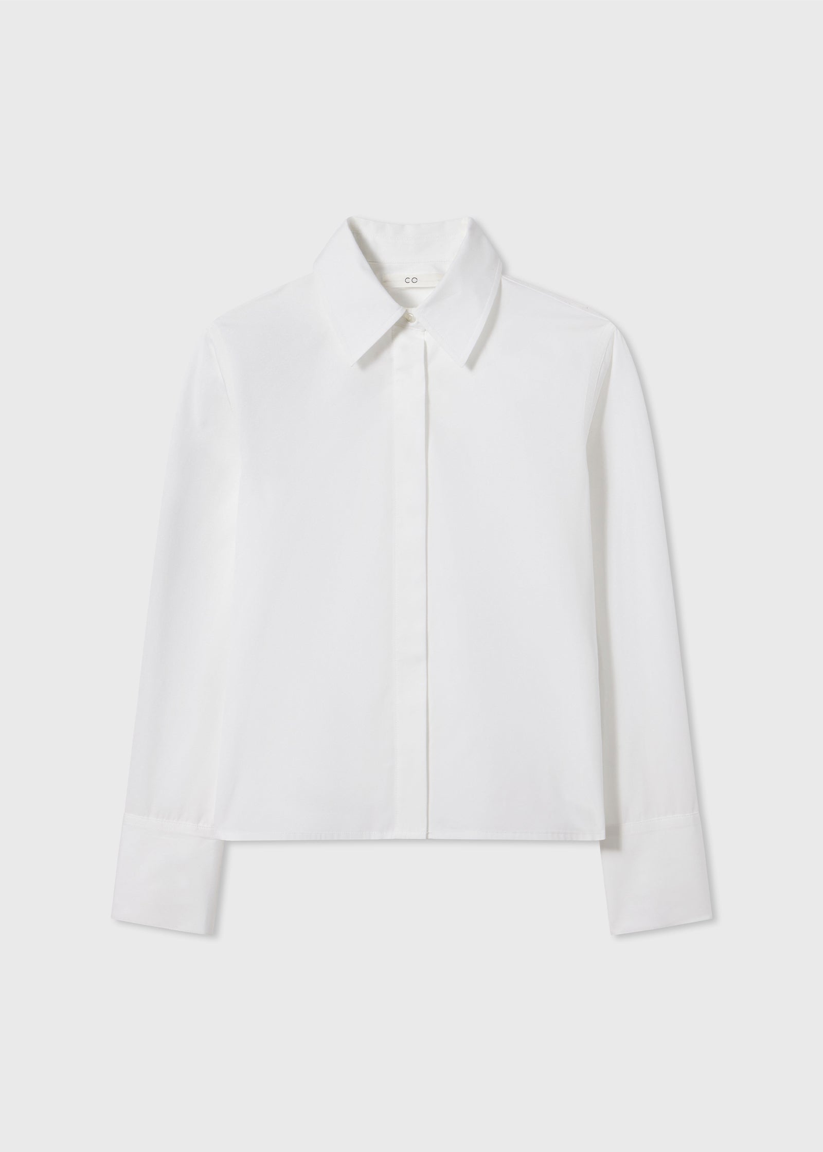 Fitted Shirt in Cotton Poplin - White