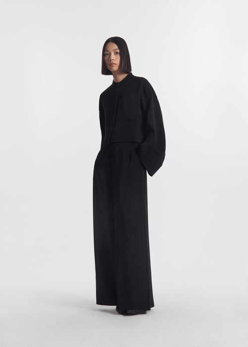 Wide Leg Pant in Crepe - Black, image 1 of 4