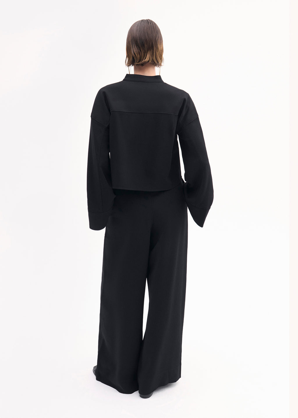 Wide Leg  Pant in Crepe - Black - CO